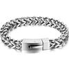 JewelryWe Gioielli bracciale da uomo donna 8mm Anti-allergiche acciaio inox grano Spiga catena collega Braccialetto 9, argento colore (con regalo borsa)