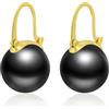 HUGE TOMATO Orecchini pendenti con perle Akoya bianche, eleganti orecchini in argento sterling 925 da 14 mm con chiusura placcata in oro 14k per la moda femminile