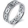 Ayoiow Anello Uomo Acciaio Inossidabile, Forma di Catena di Corda Intrecciata Anello in Tungsteno 6 mm Anelli Uomo Vintage Acciaio Acciaio Inossidabile Nessuna Pietra Preziosa, Taglia 14-30
