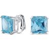Bling Jewelry Orecchini A Clip Tradizionali Classici Grandi Con Solitario Quadrato Taglio Principessa 5Ct AAA CZ Per Donne, Placcati In Argento, Non Forati, Con Gemma Simulata, Colori Gioiello 12MM
