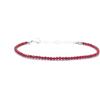 Eloboe essence Bracciale in corallo naturale rosso, 2 mm, argento 925, regolabile 16-19 cm