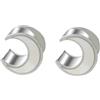 Ayoiow Dilatatori Tunnel Lobo Orecchini Dilatatori 8mm Dilatatore Lobo Acciaio Inox Moon Forma Argento Piercing Tunnel Orecchio