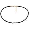 LALADEFIEE Collana Donna Perline Nere Elegante in Metallo, Stile Chic e Fashion, per Feste in Spiaggia e Party, Collana Singola Semplice e Raffinata
