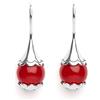 Tamashii orecchini a forma di goccia Ear-Drops in Argento 925 con pietra di 1 cm agata amarena.Lunghezza orecchino 3 cm .EHST6-124