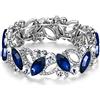 EVER FAITH Braccialetto Donna, Sposa Marquise Rhinestone Cristallo Elastico Elasticità Bracciales per Donne Ragazze