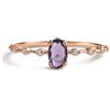 PERIMADE Anello impilabile con ametista naturale, da donna, con zirconia cubica, impilabile, ipoallergenico, in argento Sterling 925, per compleanno, anniversario, mamma, moglie