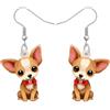 YINYA Orecchini pendenti a forma di cane chihuahua, in acrilico, regalo divertente per donne, ragazze, bambini, amanti degli animali domestici, bomboniere, decorazione