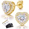 CASSIECA Orecchini Donna Uomo Argento 925 Orecchini Moissanite Cuore | Orecchini Punto Luce Donna Argento Oro Orecchini Ipoallergenici Colore D 0,8 CT Cuore Moissanite Gioielli per Mamma Moglie