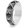 Ayoiow Anelli Uomo Piramide Girevole 9 mm, Acciaio Inox| 12-30
