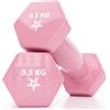 Yes4All Dumbbell Vinyl Coated - 0.5kg - Light Pink - Pair