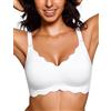 Bresdk Reggiseno Senza Ferretto Reggiseno Donna Senza Cuciture Comodo Gel | Reggiseno senza ferretto e reggiseno senza cuciture, tessuto morbido, bordo ondulato per uso quotidiano, push up