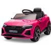 Garvee Auto Elettrica Audi 12 V Telecomando Rosa | Musica E Luci LED, Cintura Di Sicurezza, Porte Apribili, 3 5 Km H, Per Bambini 3 6 Anni