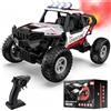 DEERC Auto telecomandata 1:14 per bambini, Monster Truck All Terreno 4x4 con nebulizzatore, corpo in metallo, luci LED, frequenza 2,4 GHz, per principianti e ragazzi