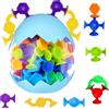Cutefat Set di 48 Giocattoli con Ventosa nell'Uovo di sauro - Educativo dai 3 Anni | con 6 Colori e 7 Forme per Sviluppo , Costruzioni Creative e Intrattenimento in Viaggio