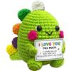 Generic Bambola di dinosauro all'uncinetto, realizzata a mano, con supporto emotivo, con biglietto di incoraggiamento, simpatico regalo ispiratore per amici, decorazione da scrivania (ti ami)