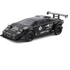 TGRCM-CZ Modellino di auto Lamborghini LBWK Countach 1/32, in lega di zinco, con suono e luce, per collezionisti e bambini, regalo di compleanno (nero)