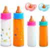 SSIMIDAPT Accessori per Bambole, 4 Pezzi Biberon Magico per Bambole, 2 Pezzi Ciuccio per Bamboles, Accessori Bambole, Biberon Giocattolo, Set di Alimentazione per Bambole, per Bambola