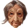 Xdyyjrasa Maschera da vecchia signora, costume da donna anziana di Halloween in lattice realistico