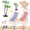 YiiHHooN Set da 11 Pezzi per Spiaggia in Miniatura, Multicolore Micro Paesaggio da Spiaggia, Decorazione per Spiagge in Miniatura con Sdraio e Accessori per Casa delle Bambole e Fotografia