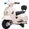 AIYAPLAY Moto Elettrica per Bambini 1.5-3 Anni MINI VESPA GTS 6V, Bianco | Batteria al Litio, Motorino Elettrico per Bambini con Schienale, Rotelle, Faro, Clacson, 2.5km/h, Mini Moto Bimbi, Max 25kg
