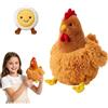 Mbuaopa Pollo Giocattoli di Peluche, 25cm Pollo Peluche Bambola con Uovo | Simulazione Animale Peluche di Pollo, Simulazione Pulcino Simpatico Morbido, Dolce e Câline, Giocattoli Morbidi per Bambini
