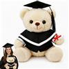 Jinfanshurich Orsacchiotto di peluche, 23 cm, regalo per laurea, bianco | Materiale peluche delicato sulla pelle, imbottito con cotone PP altamente elastico e morbido per laurea, laurea o studio