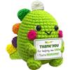 Generic Bambola di dinosauro all'uncinetto, realizzata a mano, con supporto emotivo, in peluche con biglietto di incoraggiamento, simpatico regalo ispiratore per amici, decorazione da scrivania (crescita)