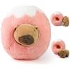 LHOEST Fragola Capybara Peluche Grande 30CM Regalo Capibara Peluche Giocattolo | 2 in 1 Staccabile Morbido Capybara Peluche 30CM Animale Peluche Kawaii Capibara Regalo Compleanno Natale per Ragazze Ragazzi