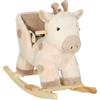 AIYAPLAY Cavallo dondolo bambini effetto sonoro 12-36 mesi Beige | Giraffa a dondolo per neonati, cintura di sicurezza, base in legno, regalo per bambini e bambine
