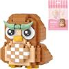 TBRICKFUNR Set di blocchi da costruzione a forma di gufo, micro adorabili mattoncini di animali, kit di montaggio per casa e ufficio, ornamento creativo e compleanni per adulti (180 + pezzi)