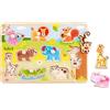 Tooky Toy iXium Wooden Jungle Safari Animal Jigsaw Puzzle Peg Shape Sorter Toddlers Toy Present 18 Months +