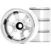 KINGCOO 4 ruote in lega Beadlock da 1,55 pollici, 6 spoke in alluminio, 4,4 mm/+2,8 mm, offset intercambiabili per RC 1/10 cingolato auto per Axial 90069 Tamiya D90 TF2 LC70 LC80 MN98 (argento)