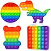 TOGETDREAM 4 Pezzi Pop Bubble Fidget Toys Giocattoli Push Arcobaleno Silicone Sensory Bubble Pop Fidget Toys Gioco Antistress Antistress da Scrivania Rilassante Regali di Compleanno Feste per Adulti e Bambini