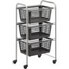 Metaltex San Diego 80 ANIV - Carrello portaoggetti con 3 cesti estraibili. Colore: argento. Dimensioni: 68 x 30 x 38 cm