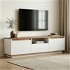 Dmora Mobile Porta TV Lovere 160x30x42h cm Bianco Un Ripiano 4 Vani, 3 Ante