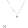 Collana oro bianco 18 Kt 750 croce diamanti 0,06 ct -1124/ST-