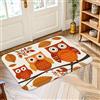 Generic Tappeto con gufo, autunnale fantasioso ramo di foglie autunnali arancioni a pelo basso in schiuma morbida zerbino resistente alle macchie per bagno, ingresso, comodino, porta, decorazione da 5 x 7,6