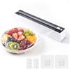 xinimke Porta Pellicola Alluminio, Porta Rotoli Alluminio e Pellicola con Taglierine Affilate, Per Casa Cucina Ristorante, Risparmio di Spazio, Posizionamento Flessibile, Facile da Pulire, Bianco
