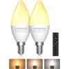 BrightArk Lampadina LED E14 con Telecomando, Lampadine LED E14 C35 Da 6W, Lampadina Dimmerabile 3 Temperature di Colore 3000K-6000K, Lampadine Telecomandate con Timer, Memoria per l'arredamento della casa