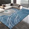 Poisrien Tappeto Salotto 150 x 200 cm Morbido, Casa Interni Tappeto Comodino Lavabile Antiscivolo per Camera da Letto Pelo Corto Astratto Blu Moderno