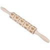 Snugory Mattarello in Legno 35cm per Biscotti con Motivo Cuore Inciso | Rullo Decorativo per Creare Texture Uniche Su Dolci, Fondente e Impasti, Perfetto per Cucina Creativa e Occasioni Speciali