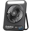 gaiatop Piccolo ventilatore da scrivania USB, 4000 mAh, ventilatore da tavolo con 3 luci LED, durata 5,5-18 ore, ventole silenziose per scrivania della camera da letto, mini ventilatore portatile