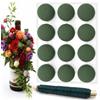 QingWing 12 pezzi Verde Spugna per Fiori con Filo Floreale da 35 m | cilindro in spugna floreale 4,5 x 3,5 cm, Umida E Secca schiuma floreale, floral foam, per Matrimoni, Feste