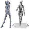 Mimdixy Action Figure Body, Artista Manichino Disegno Manichino PVC Personalizzabile Pose Disegno Figura Modello per Family Office Schizzi Pittura (Grey Woman)