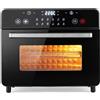 LIFEZEAL 22L Friggitrice ad Aria Forno 1800 W, include 7 Accessori | Forno Elettrico Ventilato 12 Programmi Preimpostate, 60-220℃, con Finestra di Cottura e Schermo LED, Sistema Rotante