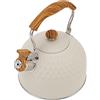 Mimdixy Bollitore per tè con fischio, 2,5 l in acciaio inossidabile efficiente riscaldamento uniforme piano cottura bollente con manico isolante termico per caffè latte domestica