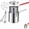 Generico Friggitrice multifunzione in acciaio inox 304 con cestello filtrante (C) | Mini friggitrice più profonda, resistente agli schizzi, per frittura profonda e per riscaldare latte