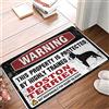 PITFS Grande zerbino autunnale con avviso che questa proprietà è protetta da un Boston Terrier altamente addestrato, zerbino per esterni, porta d'ingresso, decorazione portico (40 x 60 cm)