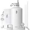 Coolflask Borraccia termica 3,8 litri in acciaio inox con cannuccia e 3 tappi