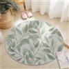 Generico Tappeto rotondo soggiorno 180 cm, Semplice Foglie soffice morbido antiscivolo lavabile in lavatrice Tappeto Verde Salvia, per camera da letto bagno corridoio Cucina